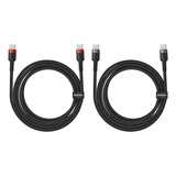Kit C 2 Cabos Type c Usb c Pd 100w 1m Baseus P iPhone Mac