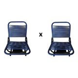 Kit C 2 Cadeira Fio Para Canoa Giratória Encosto Dobrável Cor Azul