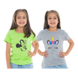 Kit C 2 Camisetas Infantil juvenil T shirt Feminina