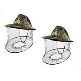 Kit C  2 Chapeu Pesca Tela Mosquiteiro Mosquitos Pernilongo
