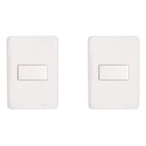 Kit C 2 Conjunto Perlex Aros 4x2 Branco Com Placa 1simp 