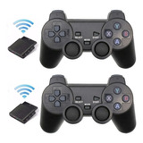 Kit C  2 Controles Sem Fio Para Playstation 2 Ps2 Ps1 Manete