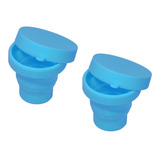 Kit C 2 Copo Retrátil De Silicone C Tampa 150 Ml Dobrável
