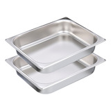 Kit C 2 Cubas Gastronomicas Gn Inox 1 2x65 Buffet Rechaud