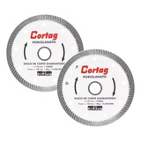 Kit C 2 Discos Diamantado P Porcelanato Fino 110mm Cortag Cor Branco