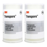 Kit C  2 Fitas Transpore 3m Transparente 100mm X 4 5m