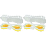 Kit C 2 Formas Para Ovo Omeleteira Microondas Cozinhar 2em1