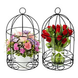 Kit C 2 Gaiolas Decorativa Arranjos Plantas Flores Jardim