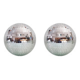Kit C 2 Globo Espelhado De 30cm É Iluminação Para Djs Festa