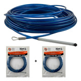 Kit C 2 Guia Passa Fio Sonda Profissional Puxa Alma Aço 30m