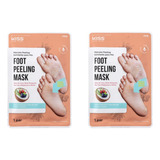 Kit C 2 Máscara Esfoliante P Pés Foot Peeling Mask Kissny