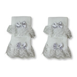 Kit C 2 Meia Infantil Menina Renda E Laço Zulekinha