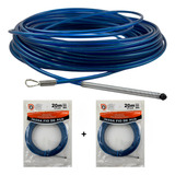 Kit C 2 Passa Fio Guia Sonda Profissional Puxa Alma Aço 20m