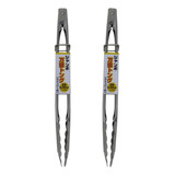 Kit C 2 Pegador De Alimentos Longo Jumbo Aço Inox 30 Cm