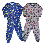 Kit C 2 Pijama Infantil Inverno Frio Menino Longo 202020 2