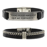 Kit C 2 Pulseira Masculina Couro