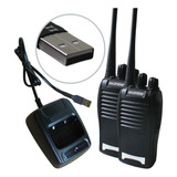 Kit C 2 Rádios Comunicador 777s Carregador Tomada Usb