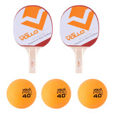 Kit C 2 Raquetes De Ping Pong Tenis De Mesa Force1000 3bolas
