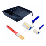 Kit C 2 Rolos Pintura Lã Multiuso Pincel Pintura E Bandeja