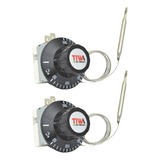 Kit C 2 Termostato Analógico Tiwa 50 300 30a S Bucha Curto