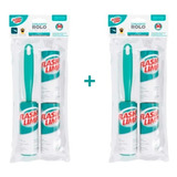 Kit C 2 Tira Pelos Fiapos Bolinhas De Roupa Rolo Adesivo