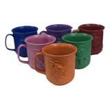 Kit C 20 Caneca Infantil 250ml Plástico Com Desenho 3d