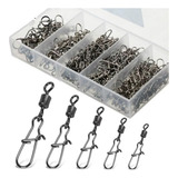 Kit C 200 Snap Destorcedor Com Girador Pesca Engate Rapido