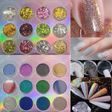 Kit C 24 Glitter Encapsulado Pó Flocado Unhas Gel Multicolor Cor Kit C 24 Glitter Encapsulado Pó Flocado Unhas Gel Multicolor