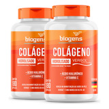 Kit C 2x Colágeno Verisol Hidrolisado Ácido Hialurônico Vitamina C 360 Cápsulas Biogens