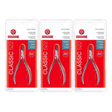 Kit C 3 Alicate Cutícula Prof Classic 522 Mundial Afiados