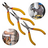 Kit C 3 Alicates De Aço Bico Corte Universal Profissional