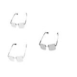 Kit C-3 Armações Óculos Titanium Metal Sem Aro Com Lentes Sem Grau Jc-9526