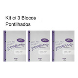 Kit C 3 Bloco Nalí Linhas Brancas A4 90g 80f Pontilhado