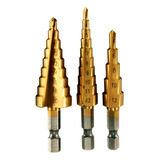 Kit C 3 Brocas Escalonadas Titanio 3 12 4 12 4 20 Mm 