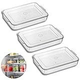 Kit C 3 Caixas Organizadoras De Alimentos   Plástico PP Premium  Transparente  Empilhável  Livre De BPA  Ideal Para Geladeira  Despensa E Armário   Organização Prática E Segura  Modelo 4  Marca Izal 