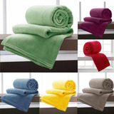 Kit C 3 Cobertores Manta Micofibra Lisa Sortida Fofinha Texfine Diversas Cores