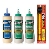 Kit C 3 Colas Titebond Premium E Ultimate 473ml E Pincel