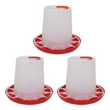 Kit C 3 Comedouro Plástico Anti Desperdicio Para Aves 3kg