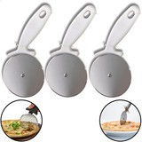 Kit C 3 Cortadores De Pizza Profissional Lâmina Em Aço Inox