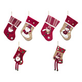 Kit C 3 Enfeites Natalinos Meias Papai Noel Bota Natal Rena