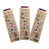 Kit C  3 Esteira Sudare Para Sushi Bambu 24cm