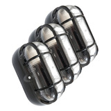 Kit C 3 Luminária Arandela Tartaruga Externa C Grade Preto 110v 220v