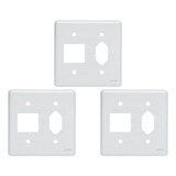 Kit C 3 Placa Perlex Branca 4x4 2 Saida tomada 23pl2 1t