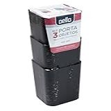 Kit C 3 Porta Objetos Preto Dello 6413 P 0008 Preto