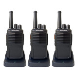 Kit C 3 Radio Com Baofeng M77 Walkie Talkie Segurança 7w