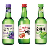 Kit C 3 Soju Bebida Coreana Blueberry Morango E Maça 360ml