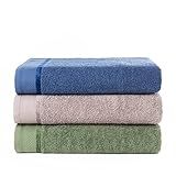 Kit C 3 Toalhas De Rosto Felpuda Canadá 48cm X 80cm Azul Gris Verde 