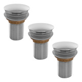 Kit C 3 Válvula Ralo Click Inteligente Inox P cuba Cromada