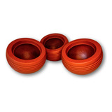 Kit C 3 Vasos Inclinados De Plástico Para Jardim Premium