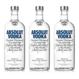 Kit C 3 Vodka Sueca Absolut Original 1 Litro Promoção